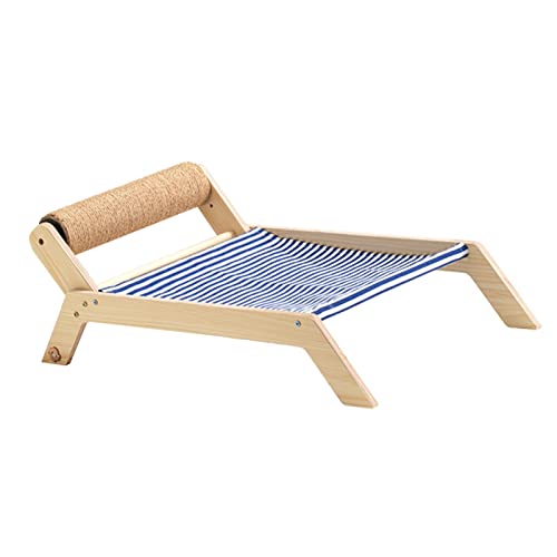 Katzen-Strandbett, Katzen-Strandstuhl, Bequem, Sicher, Stark, Hohe Belastbarkeit, Ganzjährig, rutschfest, Sommer, für Garten, für Drinnen (Strand-Sisal-Rollbett) von Cuque