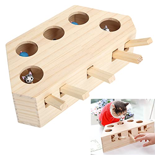 Verrückte Verkäufe Haustier Whack Mole Toy, Katze Jagd Maus Spielzeug Küche Puzzle Spielzeug Versorgung mit 1 x Leiter Holz Spielzeug für Haustier Whack Mole von Cuque