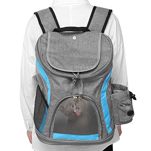 Verrückter Faltbare Haustiertasche, umweltfreundlicher Rucksack Einfach zu verwendender Haustierträger für Reisen im Freien Verwenden Sie Haustiere(Blue+Grey) von Cuque