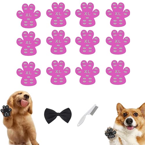 Peel and Stick Dog Paw Pads,Dog Paw Pads Anti Slip,Dog Paw Sticky Pads,Peel and Stick Dog Shoes,Dog Paw Protector Anti-Slip Pads for Hot Pavement (12pcsPink, 2XL) von Curject