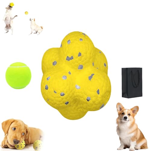 The Mellow Dog Calming Ball,Mellow Dog Calming Ball,Mellow Dog Ball,Mellow Dog Tennis Ball,Chewer Calming Ball Dog Toys,Durable Dog Chew Balls for Aggressive Chewers (YellowB) von Curject