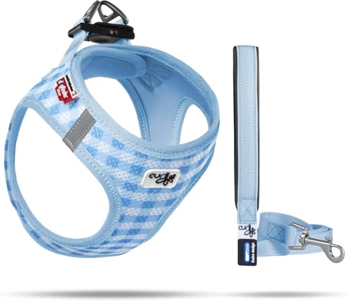 Vest Harness Air-Mesh Skyblue-Caro 3XS & Leash M von Curli