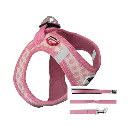 Curli Vest Harness Air-Mesh & Leash Puppy Set - XS - Hellrosa von Curli