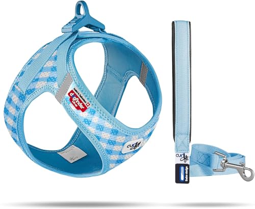 Vest Harness curli Clasp Air-Mesh Skyblue-Caro XS & Leash M von Curli