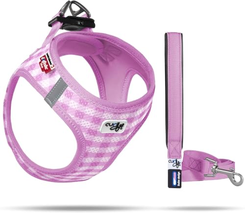 Vest Harness Air-Mesh Pink-Caro 3XS & Leash M von Curli