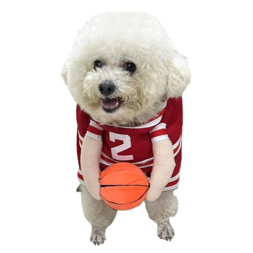 Cushangty Basketball-Spieler-Kostüm für Hunde,Hunde-Basketball-Kostüm,Hunde-Halloween-Kostüme | Lustige Haustierkostüme, lustiges Anzieh-Sport-Hundetuch, lustige Hunde-Halloween-Kostüme für Cosplay von Cushangty