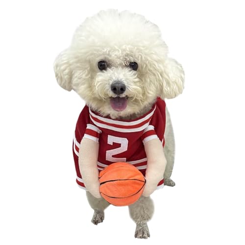 Cushangty Basketball-Spieler-Kostüm für Hunde,Hunde-Basketball-Kostüm,Lustige Haustierkostüme | Lustige Haustierkostüme, Haustier-Halloween-Kostüm, lustiges Dress-Up-Sport-Hundetuch für Haustier, Hund von Cushangty