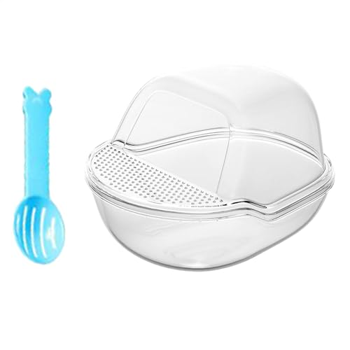 Cushangty Hamsterbadewanne, Hamster Sandbadbox - Haustier Duschbad,Große transparente Hamster -Toilette mit Schaufel -Set, kleine Tiere Käfigzubehör von Cushangty