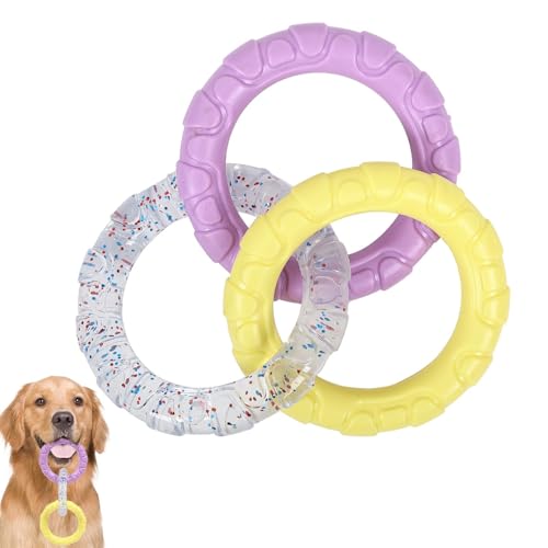 Cushangty Kauspielzeug für Haustiere, Kauspielzeug für Hunde, Interaktives Quietschspielzeug, Kauringspielzeug für Hunde, Kauspielzeug für Hunde, Kauspielzeugring für die Zahnreinigung, Kauspielzeug von Cushangty