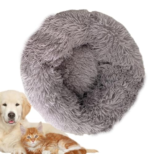 Cushangty Rundes Donut Cuddler Hundebett, beruhigendes Hundebett für kleine Hunde, Rundes Plüsch-Donut-Kuschelbett, Donut-Hundebett, Haustierbettmatte zum Schlafen, Schlafen, Nickerchen und Ausruhen von Cushangty