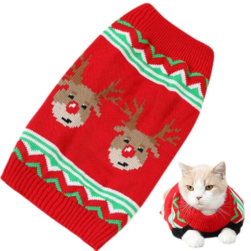 Cushangty Weihnachtspullover für Hunde,Weihnachtspullover für Welpen,Weihnachtswarmer Hundepullover Hundeshirts - Schneemann gestricktes Hundetuch, atmungsaktives Haustierzubehör für kleine Hunde und von Cushangty