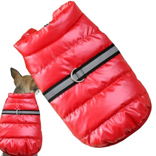 Cushangty Winterjacke für kleine Hunde,Wintermantel für kleine Hunde,Reflektierende warme Hundejacke mit integriertem Loch für das Geschirr - Haustierbekleidung für kaltes Wetter, gemütliche von Cushangty