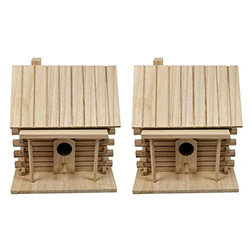 Cusstally 2 x Vogelnest aus Holz, Vogelnest, Vogelkäfig, Dekoration, Garten, Ornament von Cusstally