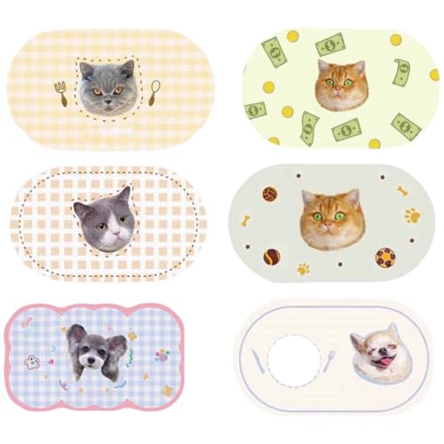 Individuelle Futtermatten, personalisierbares Futter- und Wassernapf-Platzset für Hund und Katze mit Foto, Bild und Haustiernamen für Böden, wasserdicht, Silikon-Schlamm und Ledermaterial, von CustomizeFactory