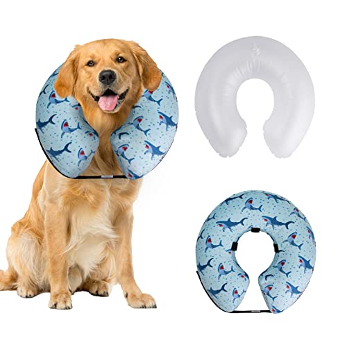 CuteBone Aufblasbares Schutzhalsband mit 2 Pack Weicher Pet Recovery Cone Covers für kleine/mittelgroße/große Hunde und Katzen nach Operationen GWB05XL-DE von CuteBone