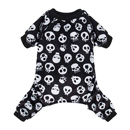 CuteBone Halloween Hunde Overall mit Totenkopf Motiv, Haustier-Pyjama, Body für kleine, Mittelgroße Hunde P11M-DE von CuteBone