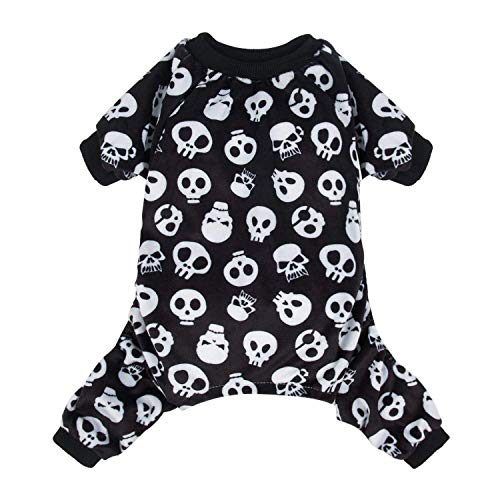 CuteBone Skulls Hundepyjama für kleine, mittelgroße Hunde, weiches Material, dehnbar, Hunde-Strampler, Hunde-Winterjacken und -mäntel P11XS-DE von CuteBone