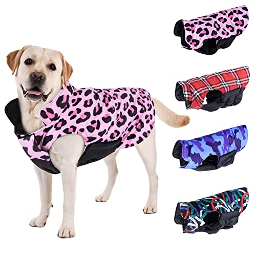 CuteBone Hunde-Wintermantel, Pufferjacke, Winddichte Hundejacke, wendbare Hundeweste, dick gepolstertes Futter, Haustierbekleidung für kleine, mittelgroße und große Hunde mit Leinenloch, GMF02S von CuteBone