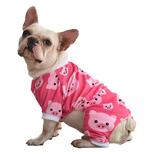 CuteBone Pink Pig Schwein großer Hund Pyjamas weicher Material Stretchiger Strampler für Hundemhemon, Hundeswinterjacke und Hundemantel P46XL-DE von CuteBone