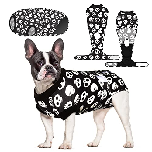 CuteBone Skulls Hundechirurgie-Erholungsanzug Katze Chirurgischer Einteiler weibliche Körperanzüge männlich Verhindern Sie, DASS Haustiere Wunden lecken SSF05XL-DE von CuteBone