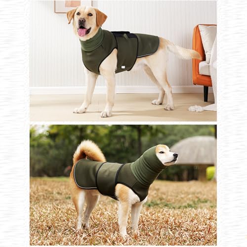 CuteHairy Anti-Angst-Hundejacke, Weste zur Linderung von Angstzuständen bei Hunden, Hunde Beruhigungsweste, Atmungsaktive Komfort-Angst-Shirts für Hunde, Hund Dog Anxiety Shirt Armeegrün L von CuteHairy