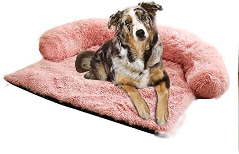 Hundebett Katzenbett Flauschiges rechtwinkliges Haustierbett Flauschiges Haustiersofa warmes Haustierkissen abnehmbar und waschbar kältefest rutschfest (L) von Cuteboom