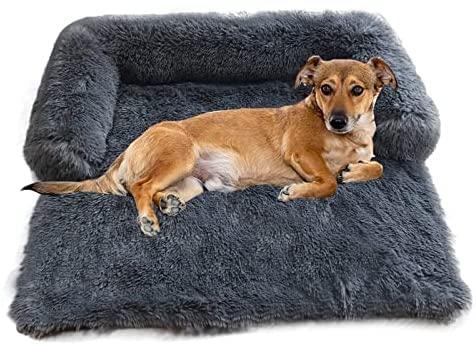 Hundebett Katzenbett Flauschiges rechtwinkliges Haustierbett Flauschiges Haustiersofa warmes Haustierkissen abnehmbar und waschbar kältefest rutschfest (M) von Cuteboom