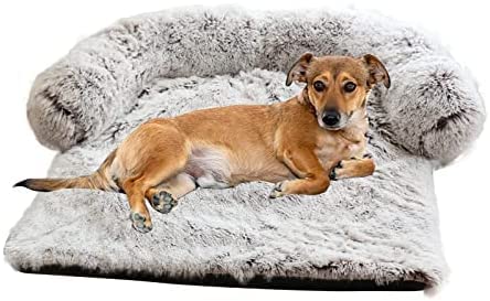 Hundebett Katzenbett Flauschiges rechtwinkliges Haustierbett Flauschiges Haustiersofa warmes Haustierkissen abnehmbar und waschbar kältefest rutschfest (M) von Cuteboom