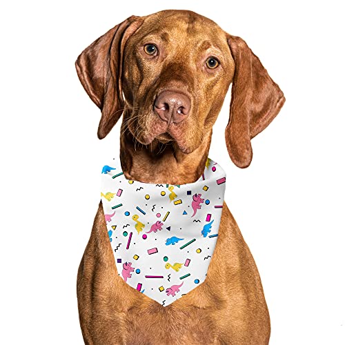 CUTIE TIES Dinosaurs Hundehalstuch - kühlendes Material - Premium Qualität Halstücher für Hunde - Fancy Bandanas - Niedliche Hundehalstücher in Zwei Größen (Dinosaurier, Small (34,9 x 34,9 x 48,3 cm) von Cutie Ties
