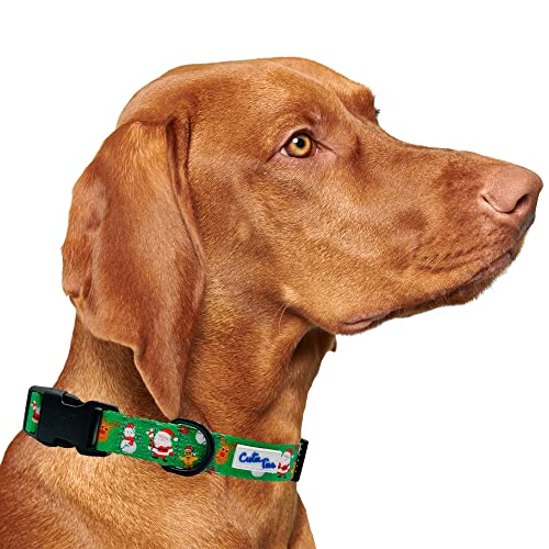 Cutie Ties Weihnachts-Hundehalsband, Größe S, M oder L. Klassisches Nylon, verstellbar, mit sicherem Verschluss und Metallring für Leine in unserer Größe L (40,6 cm - 66 cm) von Cutie Ties