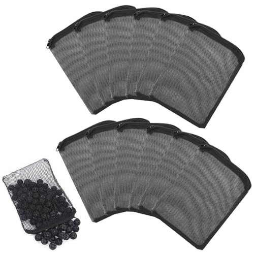 Aquarium Filterbeutel,12pcs Filterbeutel für Aquarien mit Reißverschluss,Netz Filtersack,Filterbeutel Aquarium Fein,Feinmaschiges Netz Filterbeutel,Wiederverwendbare Beutel für Aktivkohle, Biokugeln von Cutiolly