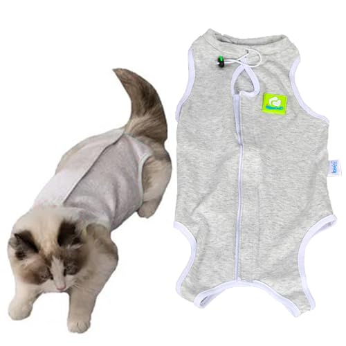 Cutiolly Katzenbody Nach OP,Recovery Suit Katze,Katzenbody Nach Op Anti-leckende,Cat Surgical Recovery Suit,Haustiere Schutz Kleidung Wiederherstellung Anzug Weste,Recovery Tuch Anzug für Katzen von Cutiolly