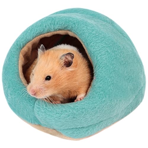 CutitiUU 15 x 13 x 10 cm Hamsterbett für den Winter,Meerschweinchenbett,Goldbär Kaninchen warmes Baumwollnest,warmes Meerschweinchenhöhle,Weiches Haustierbett für den Innenbereich (Blau) von CutitiUU