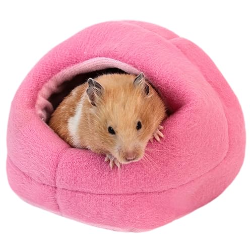 CutitiUU 15 x 13 x 10 cm Hamsterbett für den Winter,Meerschweinchenbett,Goldbär Kaninchen warmes Baumwollnest,warmes Meerschweinchenhöhle,Weiches Haustierbett für den Innenbereich (Rosa) von CutitiUU