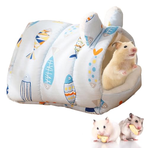 CutitiUU 19 * 19CM Meerschweinchen Bett,Hamster Haus,Warmes Meerschweinchenbett,Meerschweinchenversteck waschbar,Kleintierhöhle für Chinchilla, Igel, Meerschweinchen,Meerschweinchen (Fisch) von CutitiUU