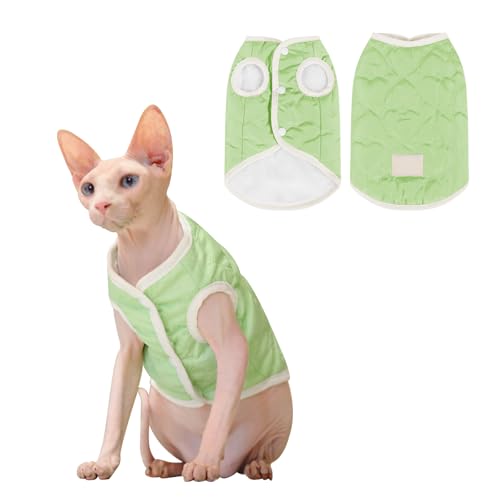 CutitiUU Haustier Katze Hund Pullover,Hund Pullover Winter Fleece Pullover,Katze Welpe Hund Kleidung Autumn und Winter Arctic Fleece Teddy Biker Small Dog,Haustier Arktis Fleeceweste,S (Grün) von CutitiUU