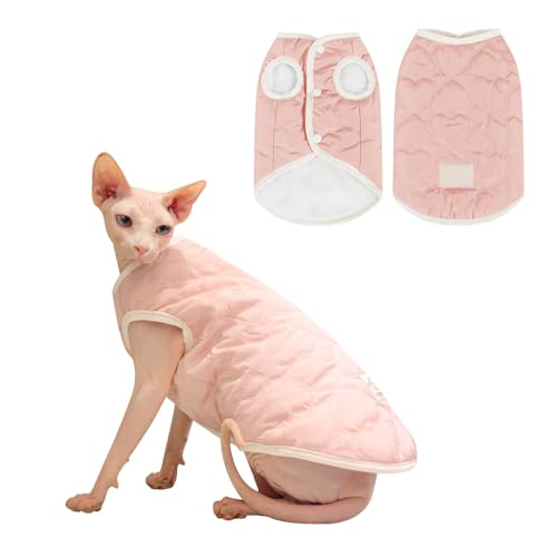 CutitiUU Haustier Katze Hund Pullover,Hund Pullover Winter Fleece Pullover,Katze Welpe Hund Kleidung Autumn und Winter Arctic Fleece Teddy Biker Small Dog,Haustier Arktis Fleeceweste,S (Rosa) von CutitiUU