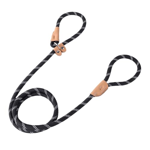 CutitiUU Hundeleine Robuste Nylon-Hundeleine StrapazierfäHige Hundeleine 1,8 M Hundeleine Aus Seil Hunde Leine mit Seil für Mittlere und Kleine Hunde zum Trainieren und Gassi Gehen (Schwarz) von CutitiUU