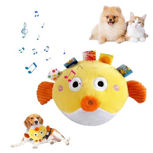 CutitiUU Hundespielzeug Quietschendes Hundespielzeug Interaktives Hundespielzeug Kuscheltier für Hunde Gefülltes Kauspielzeug für Große, Kleine, Mittelgroße Hunde zum Spielen und Trainieren (Gelb) von CutitiUU