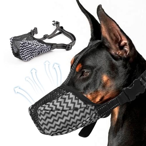 CutitiUU Maulkorb für Große Hunde,Atmungsaktives Mesh Hund Maulkorb Hund Maulkorb Anti-Lecken,Atmungsaktives Mesh Maulkorb Anti-Bellen Anti-Lecken Maulkorb,weicher Netzmaulkorb,XL (Grau, XL) von CutitiUU