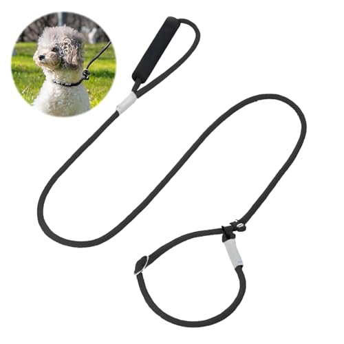 CutitiUU Robuste Nylon-Hundeleine,Einteilige Hundeleine aus Nylon,Hundetrainingsleine Explosionssicherer Punch,Retrieverleine für Hunde,Rutschleine für Hunde,für Mittlere Hunde (Schwarz) von CutitiUU