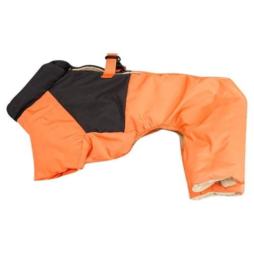 CutitiUU Warmer Hundemantel,Haustier Hund Vierbeiner Baumwolle Anzug Orange,Wasserdicht Hundemantel,Haustier Hund Winter Warme Kleidung Wasserdicht Winddicht,Hundemantel Dackel (2XL) von CutitiUU