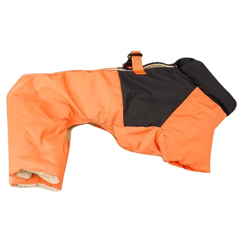 CutitiUU Warmer Hundemantel,Haustier Hund Vierbeiner Baumwolle Anzug Orange,Wasserdicht Hundemantel,Haustier Hund Winter Warme Kleidung Wasserdicht Winddicht,Hundemantel Dackel (XL) von CutitiUU