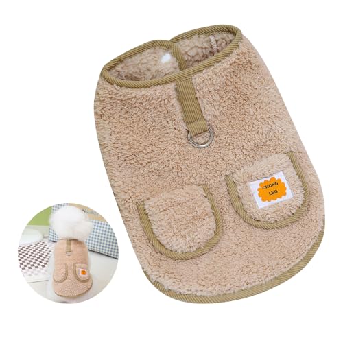 CutitiUU Winter Hundejacke Warme Hundemäntel Winddichte,warme Hund Pullover Cat Kleidung,Pet Beige Fleece Nick Pocket Zwei-Bein-Kleidung,Hund Warm Nick Fleece Mantel,XL (Braun) von CutitiUU