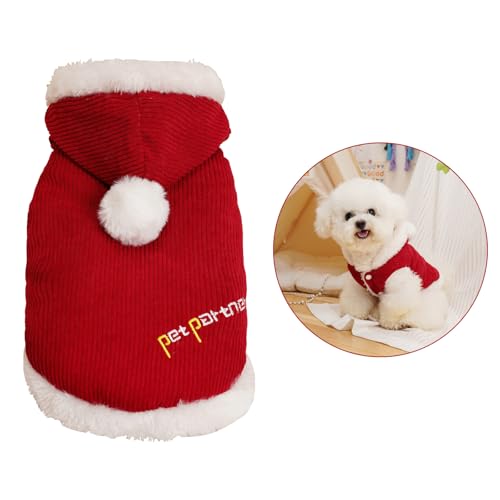 Weihnachtskostüm Hund Kleidung Warm Herbst Winter Mantel Baumwolle Hundemode Partykleidung Kleine Hunde Welpen Schnauzer Teddy Pudel Chihuahua (A) von CutitiUU