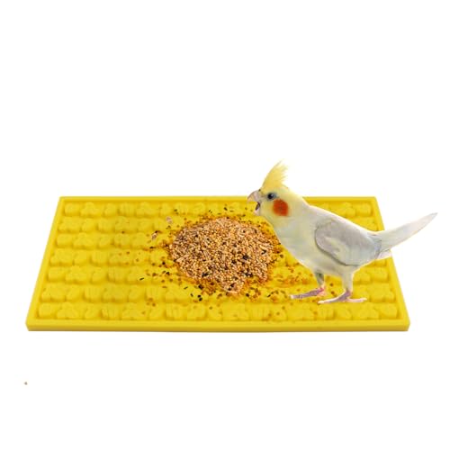 Vogelfutter Spielzeug Puzzle 30x15x0,8 cm Slow Feeder Matten Interaktives Papageien Spielzeug Vögel Futterspielzeug für Sittich, Nymphensittich, Afrikanisches von Cuyacili