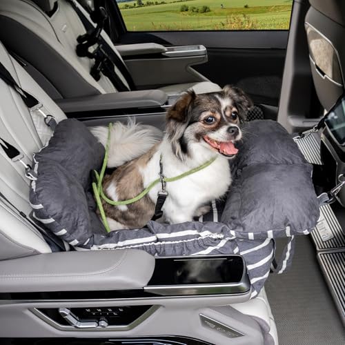 Cvortll Autositz für kleine Hunde, waschbar, mit Leine und Kissen zum Anklippen, mit Aufbewahrungstaschen, Haustier-Reisetasche, Bett unter 11,3 kg, tragbarer Haustier-Autositz, Reisebett, Hund, von Cvortll