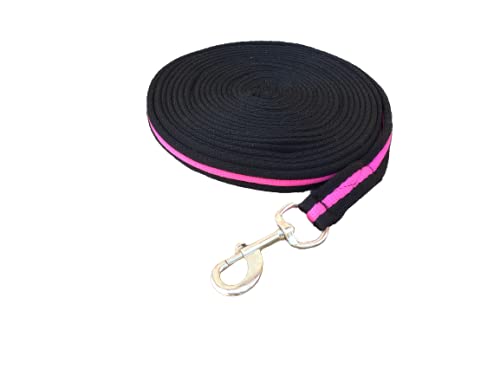 Cwell Equine Hundeleine, weich, gepolstert, für große Hunde, 8 m, Pink / Schwarz von Cwell Equine