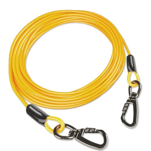 Cwlovys Hundeauslegekabel, 3,4 m, 5,2 m, 76,2 m, 15,2 m, für Hunde bis zu 113 kg, Gelb von Cwlovys