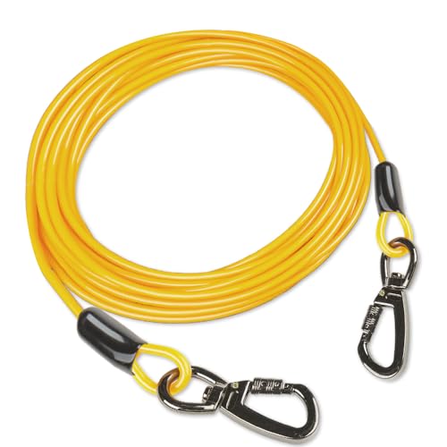 Cwlovys Hundeauslegekabel, 3,4 m, 5,4 m, 76,2 m, 15,2 m, für Hunde bis zu 113 kg, Gelb 6 m von Cwlovys